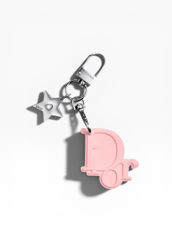 Dior Star Keychain | TikTok Dior Pink Logo and Silver Star Keychain
